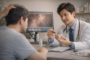 탈모공포가 있을 경우 병원을 찾아 정확한 탈모진단을 받아야 한다